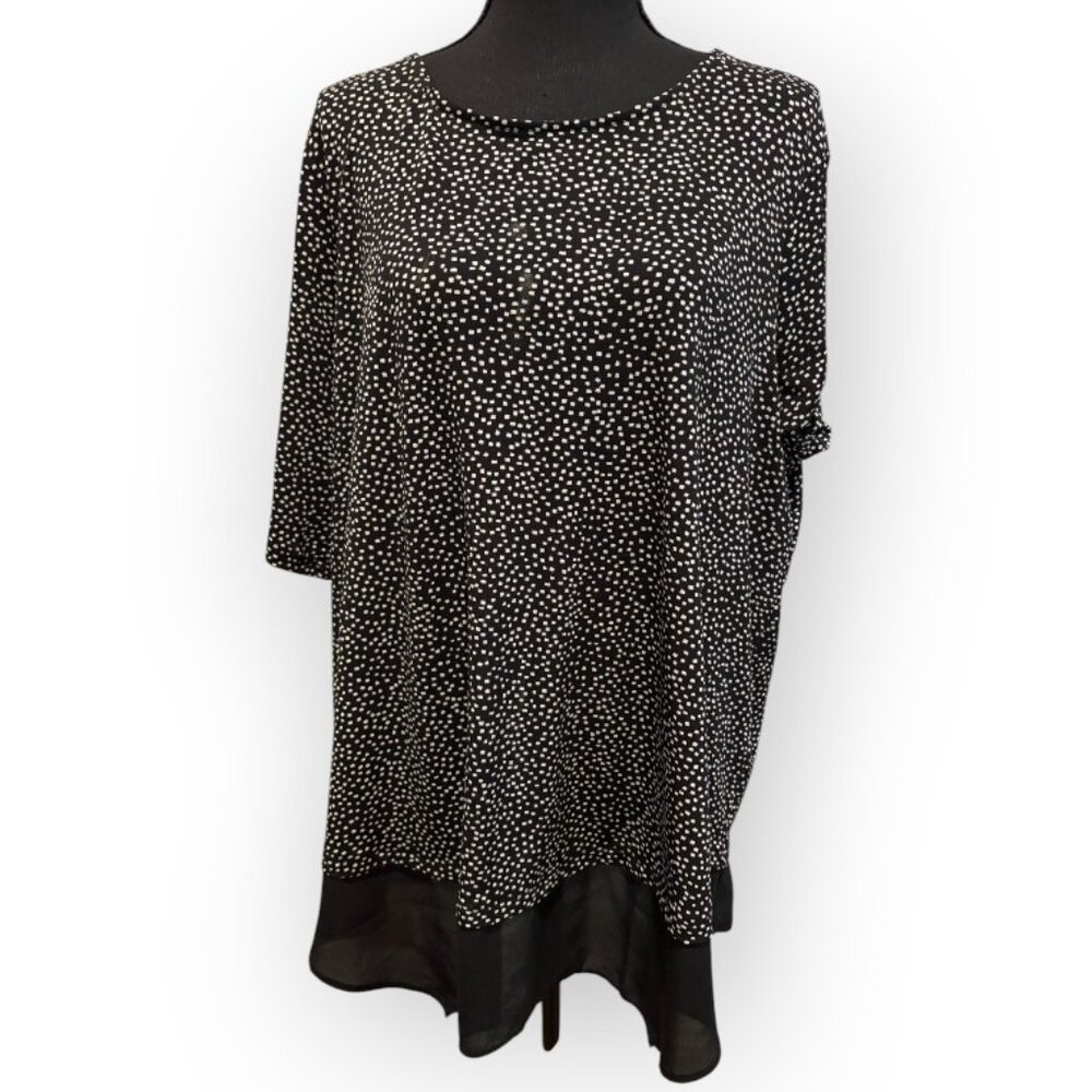 Adriana Papell polkadot shirt